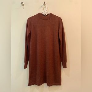 Burnt Orange Frank & Oak Merino Wool Sweater Dress